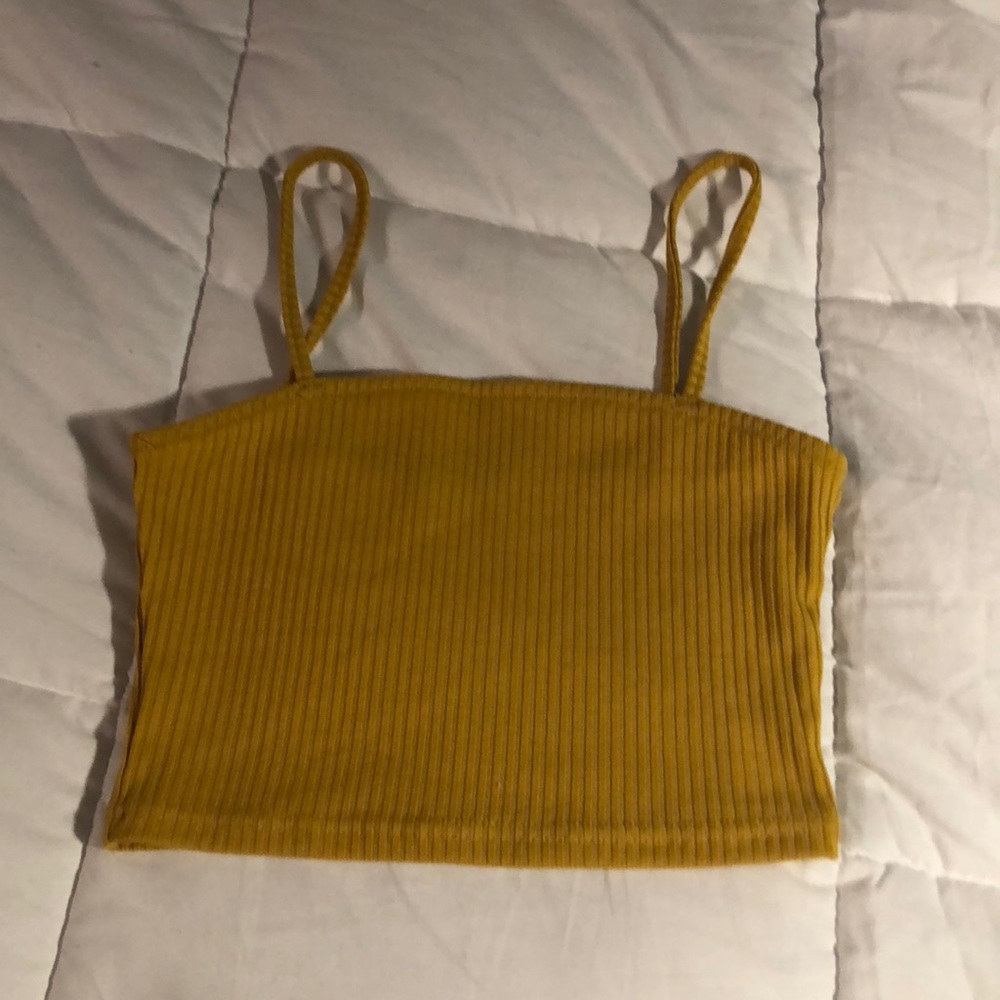 Yellow cropped tank top